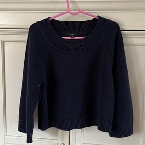 JCrew navy off the shoulder, cotton sweater
